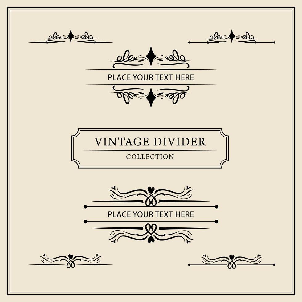 Vintage ornamental frames and labels collection. Decorative elements for design. vector