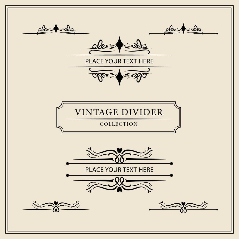 Vintage ornamental frames and labels collection. Decorative elements for design. vector