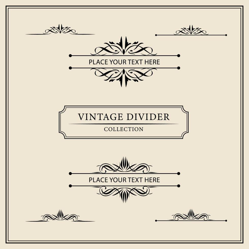 Vintage ornamental frames and labels collection. Decorative elements for design. vector