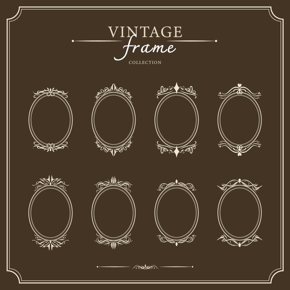 Vintage border frame deco vector. Retro luxury design. vector