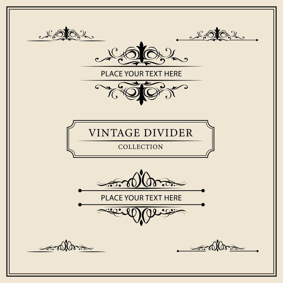 Vintage ornamental frames and labels collection. Decorative elements for design. vector