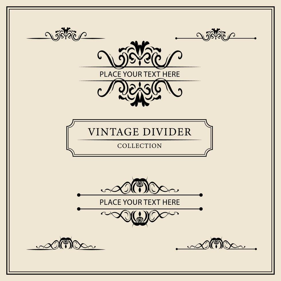 Vintage ornamental frames and labels collection. Decorative elements for design. vector