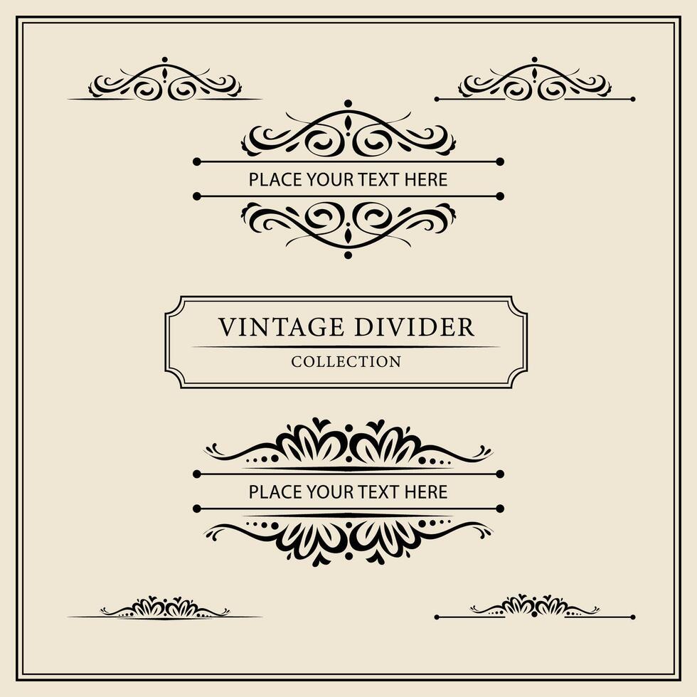 Vintage ornamental frames and labels collection. Decorative elements for design. vector