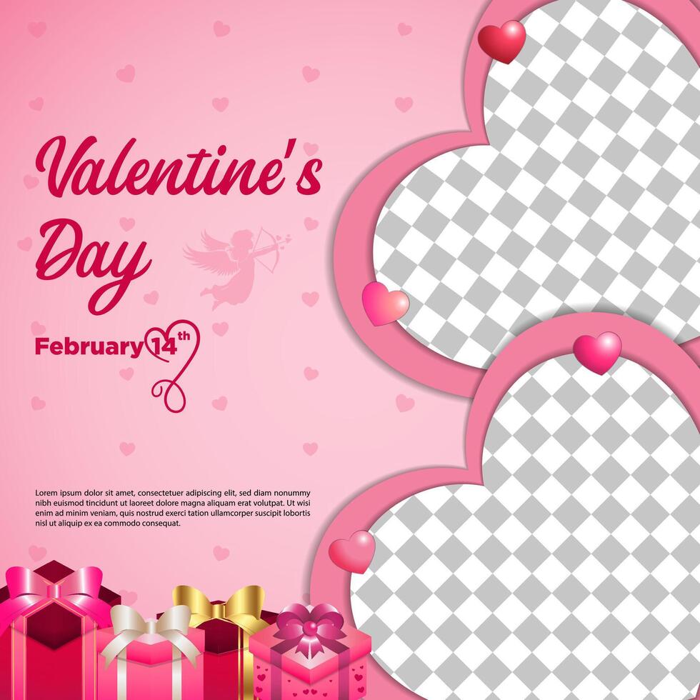 Vector Valentine's Day Social Media Post Template