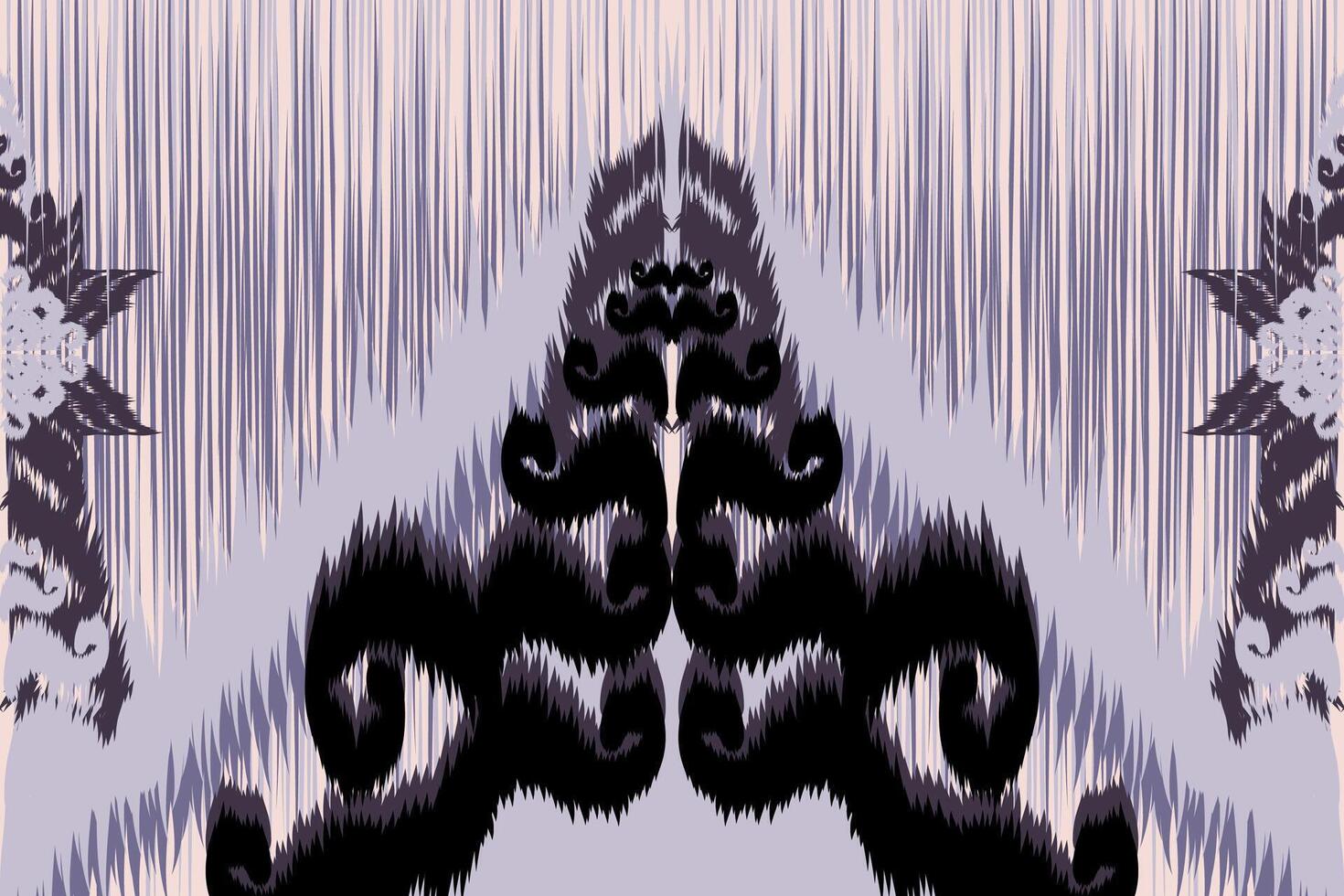 Abstract tribal ikat fabric pattern made from Asian geometric shapes. vector