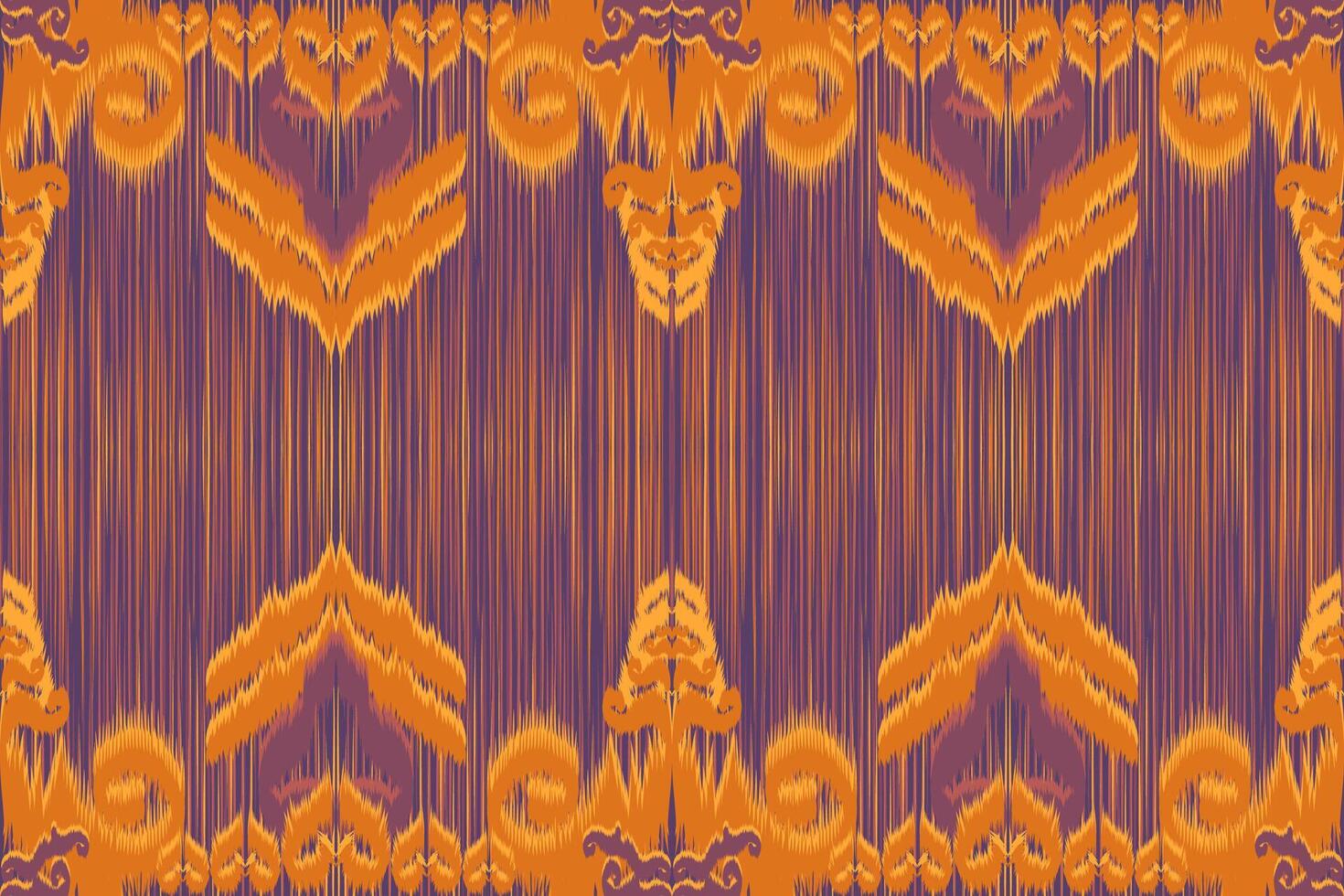 Abstract tribal ikat fabric pattern made from Asian geometric shapes. vector