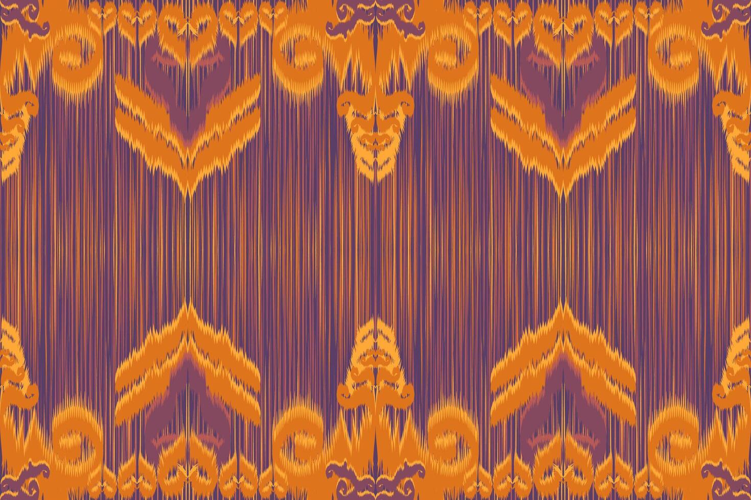 Abstract tribal ikat fabric pattern made from Asian geometric shapes. vector