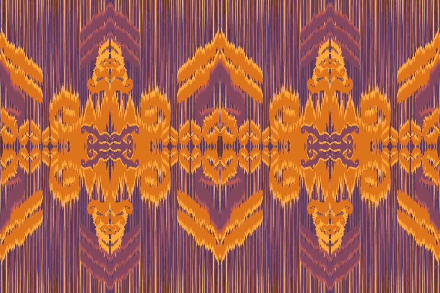 Abstract tribal ikat fabric pattern made from Asian geometric shapes. vector