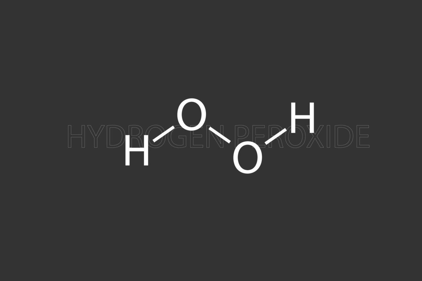 Hydrogen peroxide molecular skeletal chemical formula vector