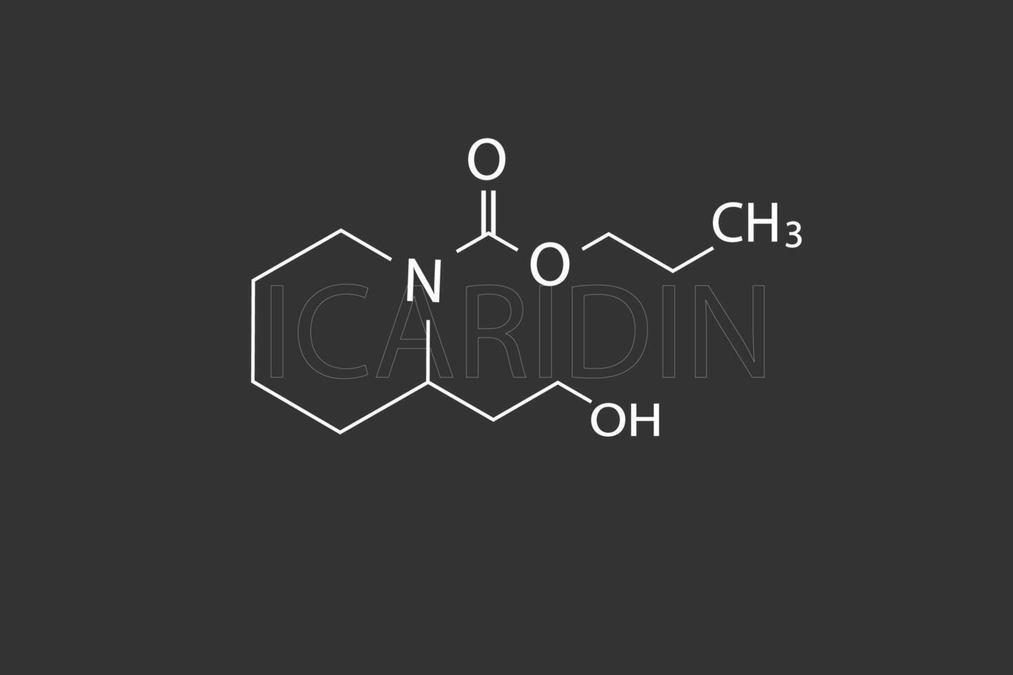 icaridina molecular esquelético químico fórmula vector