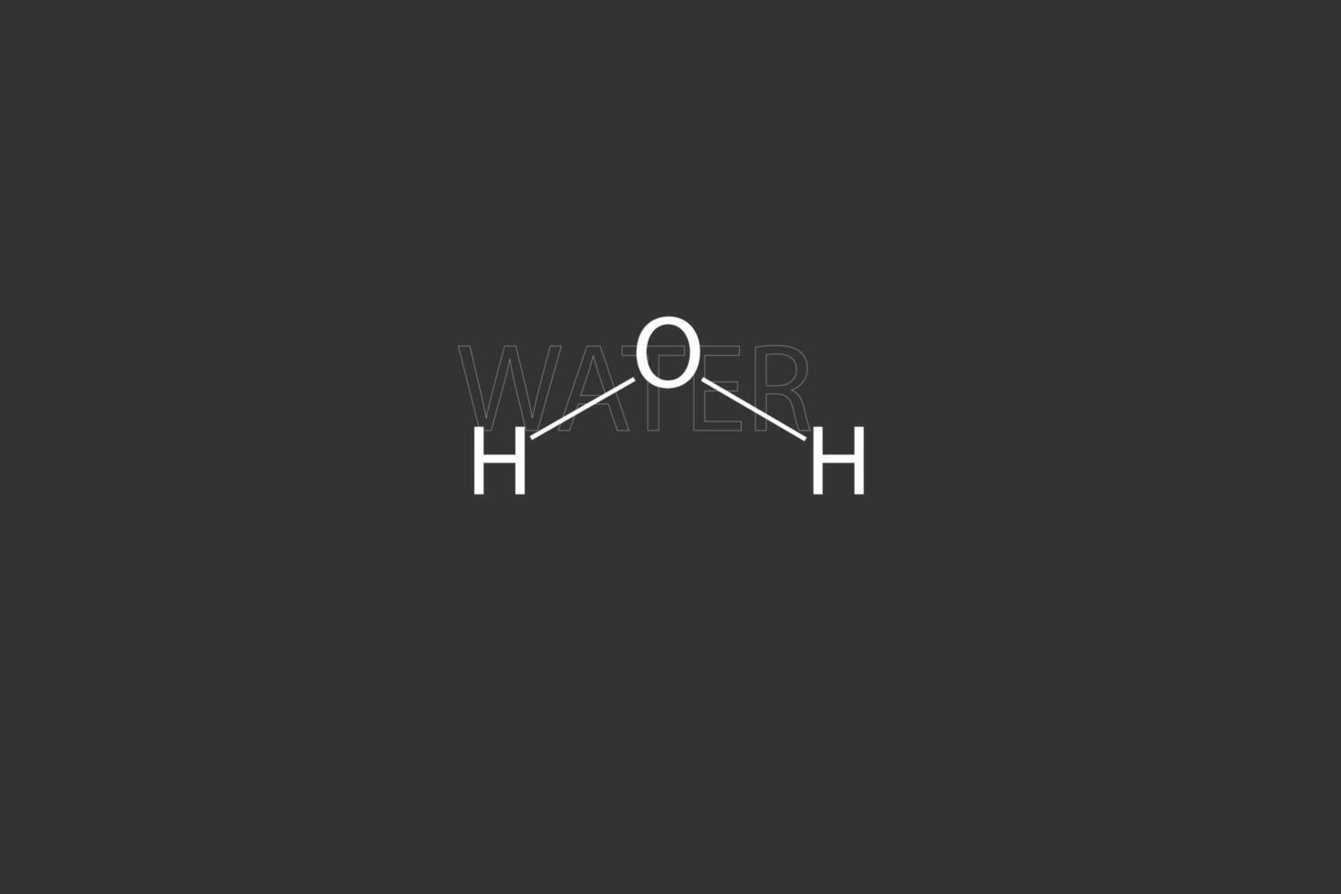 Water molecular skeletal chemical formula vector