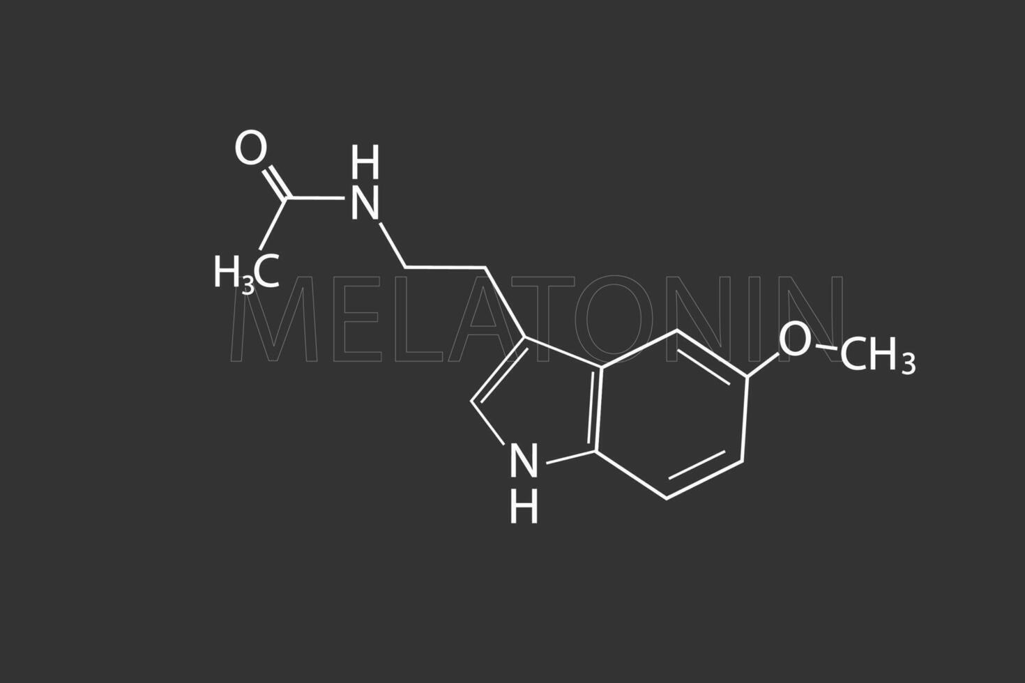 melatonina molecular esquelético químico fórmula vector