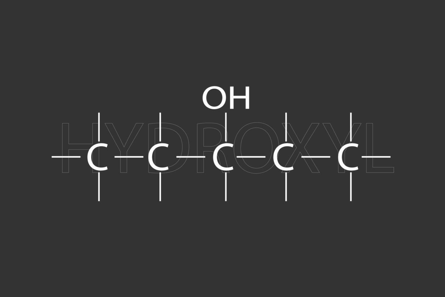 Hydroxyl molecular skeletal chemical formula vector