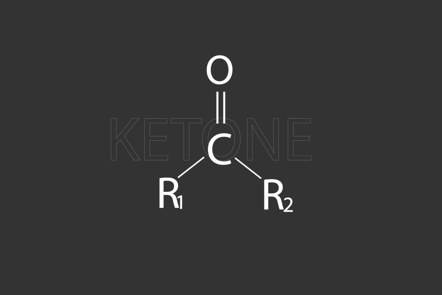 Ketone molecular skeletal chemical formula vector