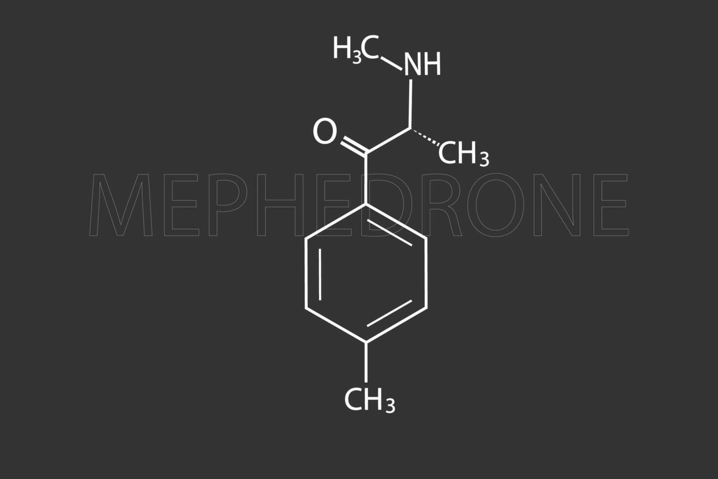 mefedrona molecular esquelético químico fórmula vector