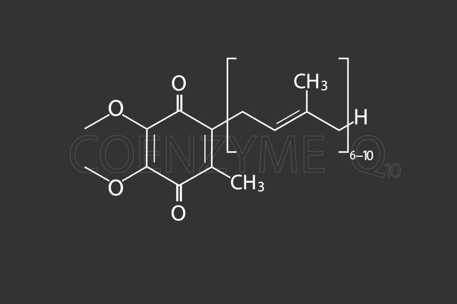 Coenzyme molecular skeletal chemical formula vector