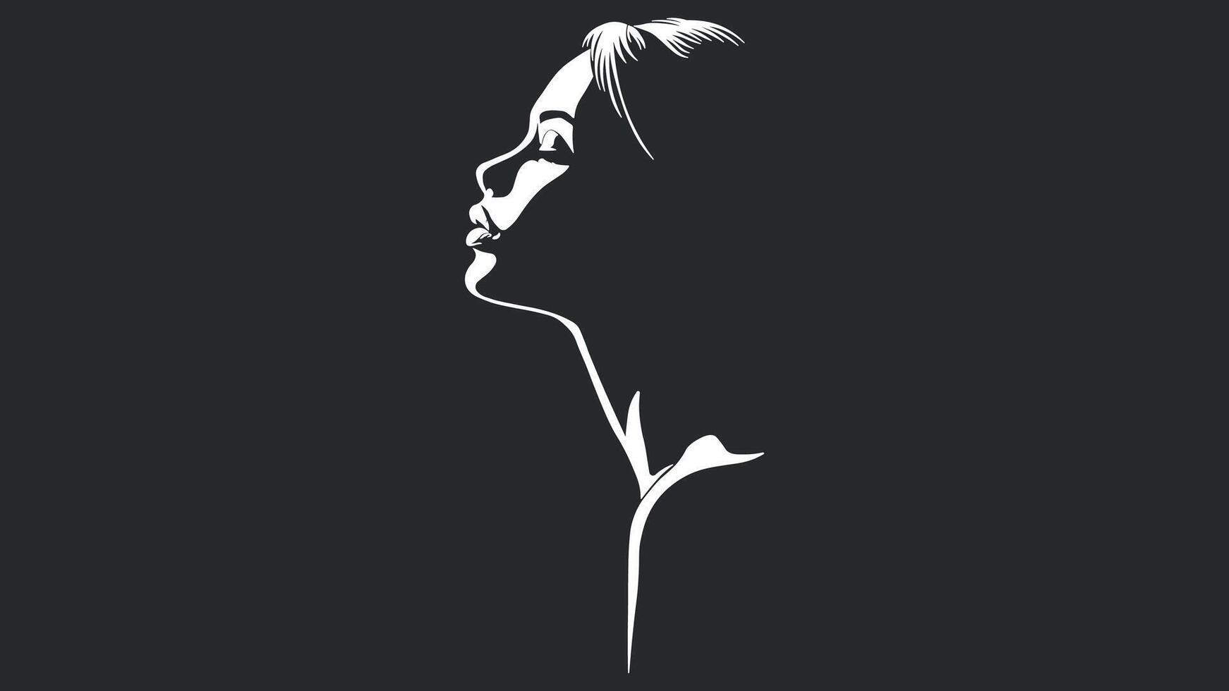 female silhouette on a black background vector