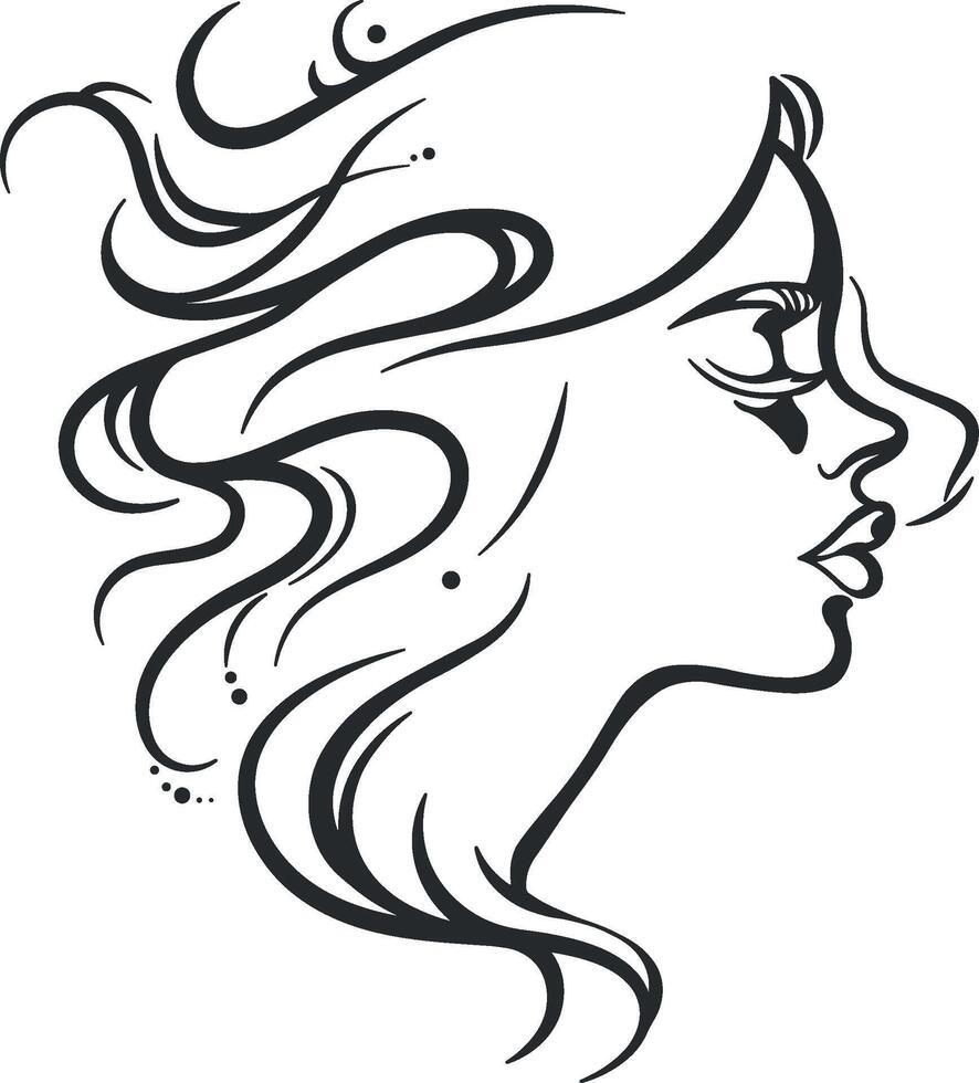 woman face silhouette vector