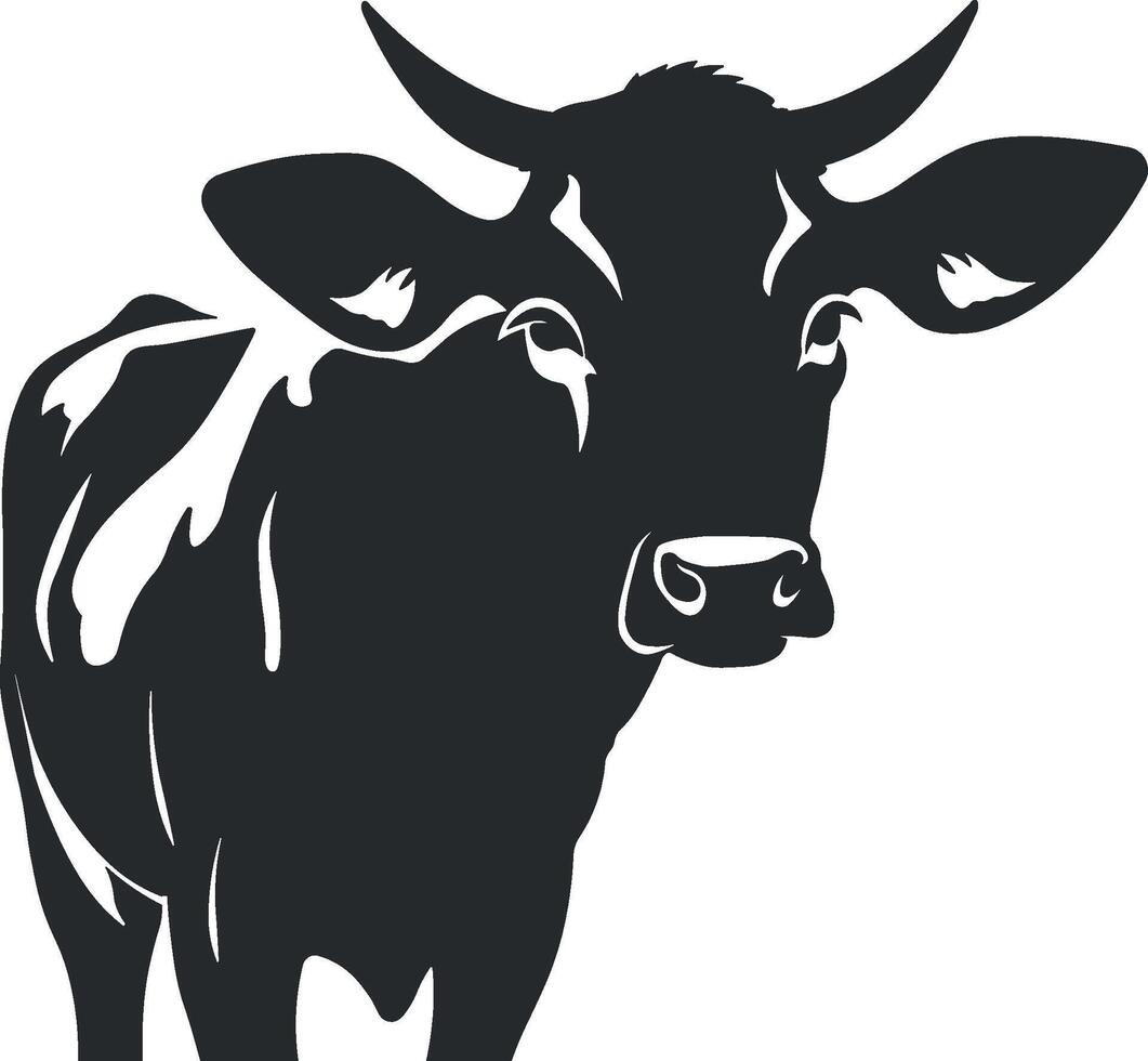 vaca en blanco y negro vector