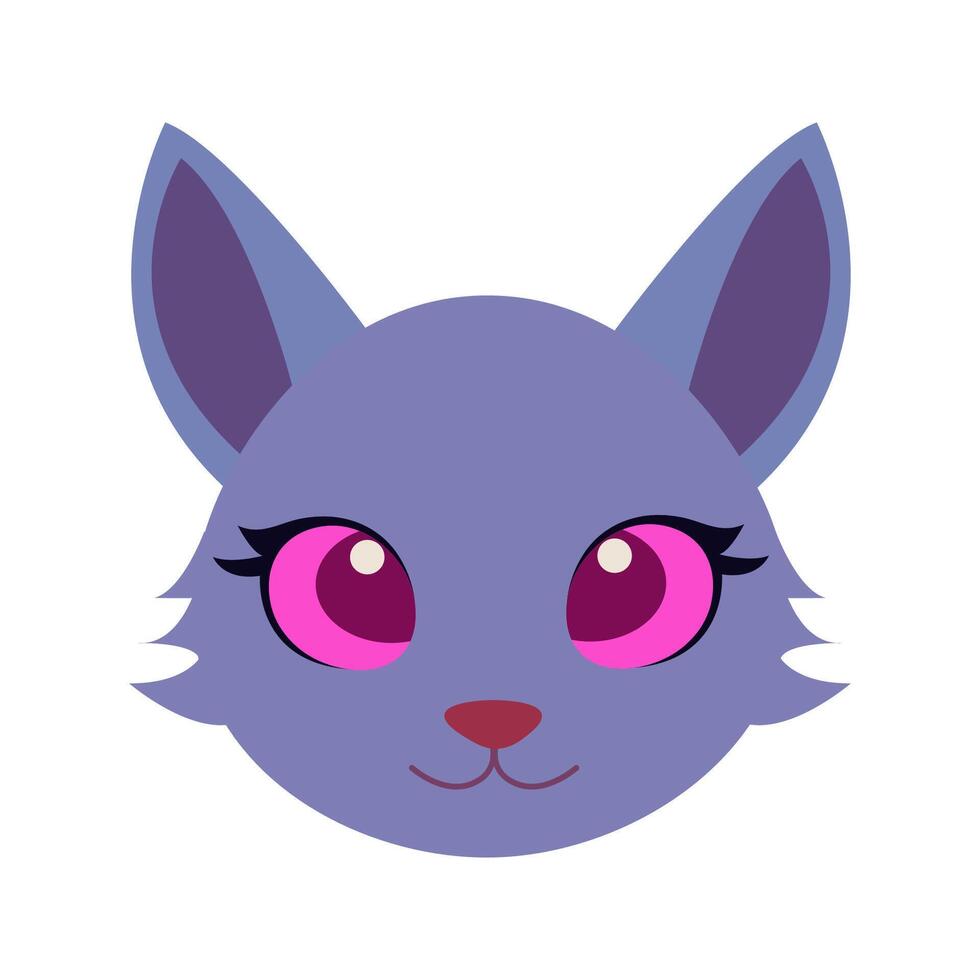 linda gato cabeza dibujos animados vector ilustración. gato cara avatar ilustración