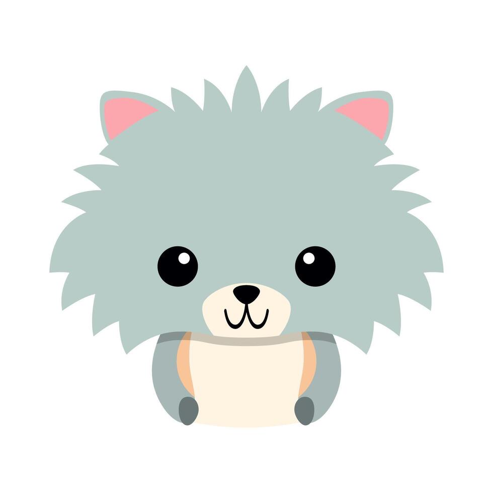 Cute hedgehog animal sticker. Cute animal face cartoon vector illustration