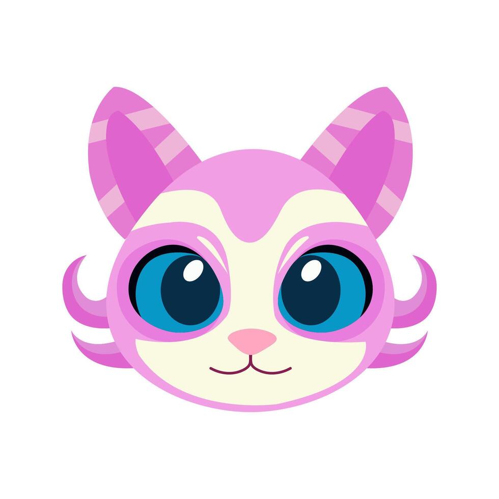 Cute Cat Head Cartoon Vector Illustration. Cat face avatar illustration