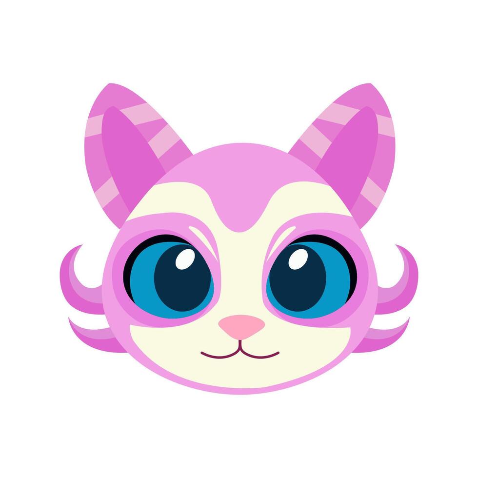 Cute Cat Head Cartoon Vector Illustration. Cat face avatar illustration