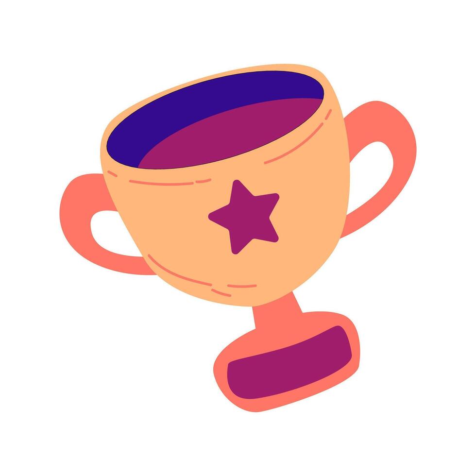 trophy icon element vector illustration in flat style design