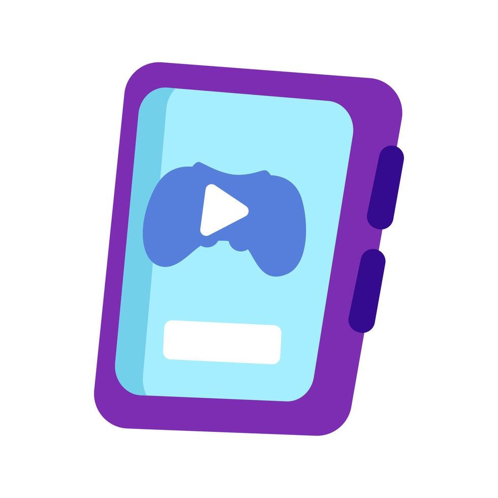 Mobile game icon element vector illustration in flat style design. Play game in phone icon