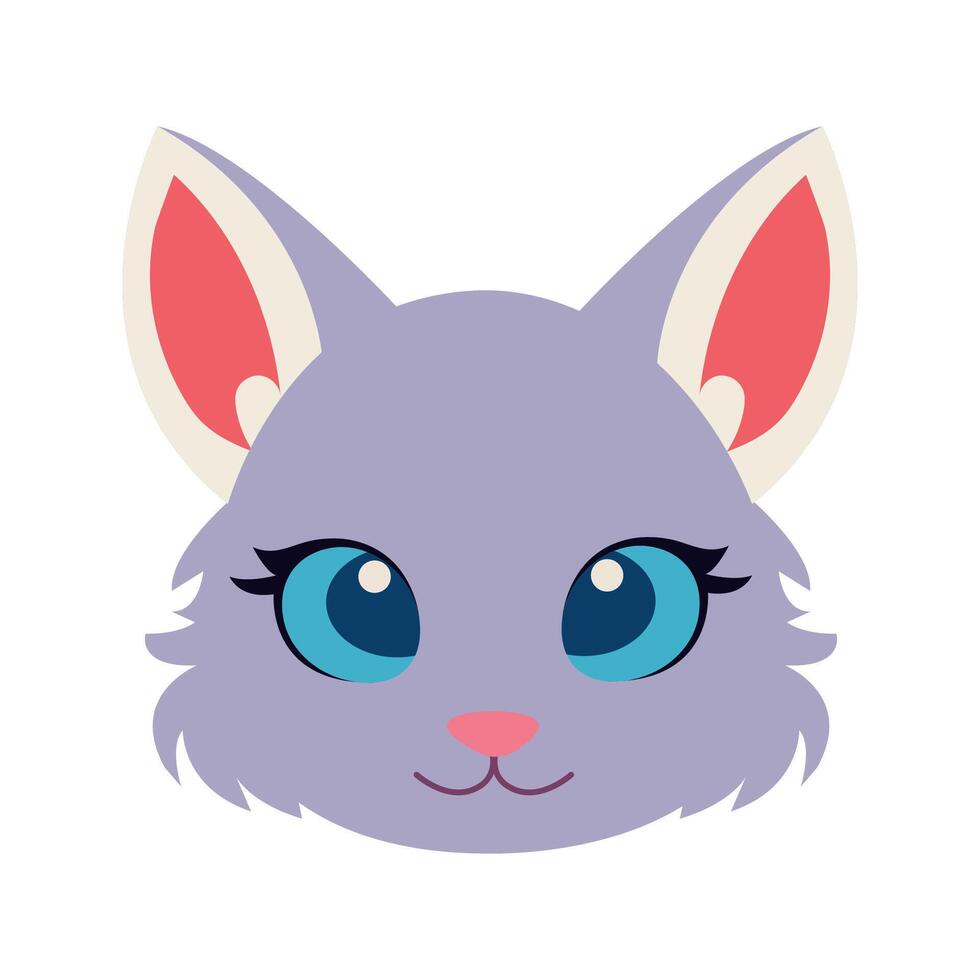 linda gato cabeza dibujos animados vector ilustración. gato cara avatar ilustración