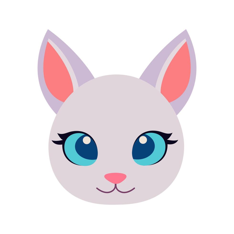 Cute Cat Head Cartoon Vector Illustration. Cat face avatar illustration