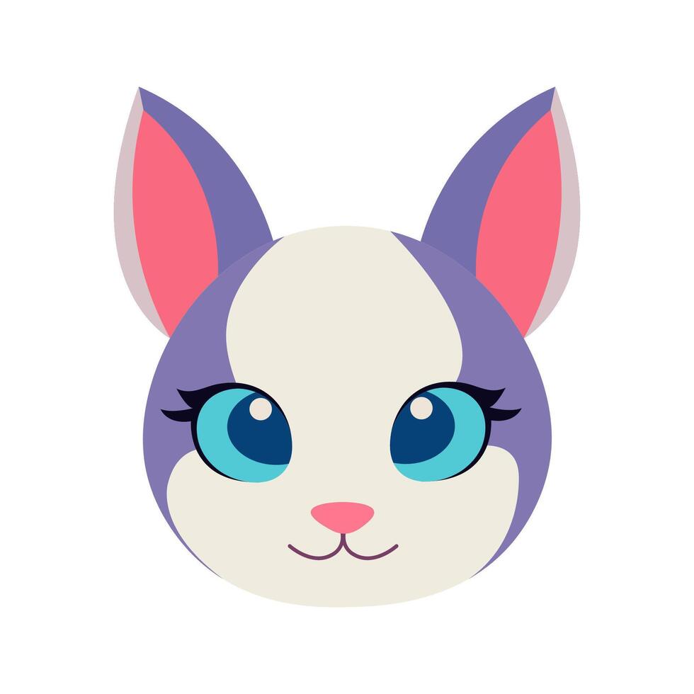 Cute Cat Head Cartoon Vector Illustration. Cat face avatar illustration