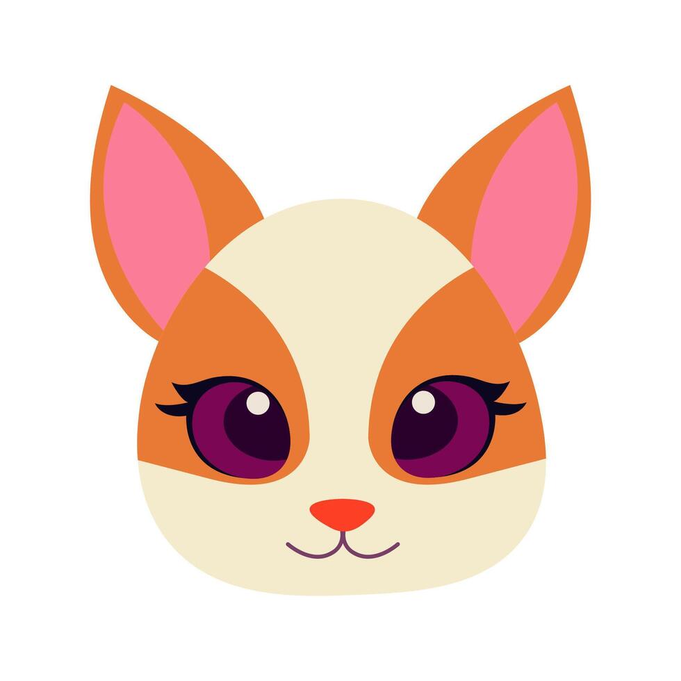 Cute Cat Head Cartoon Vector Illustration. Cat face avatar illustration