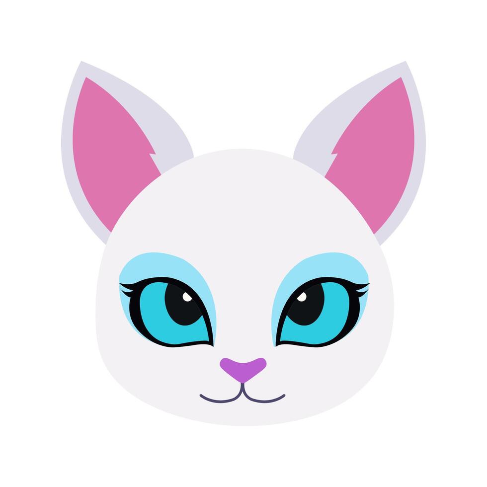 Cute Cat Head Cartoon Vector Illustration. Cat face avatar illustration