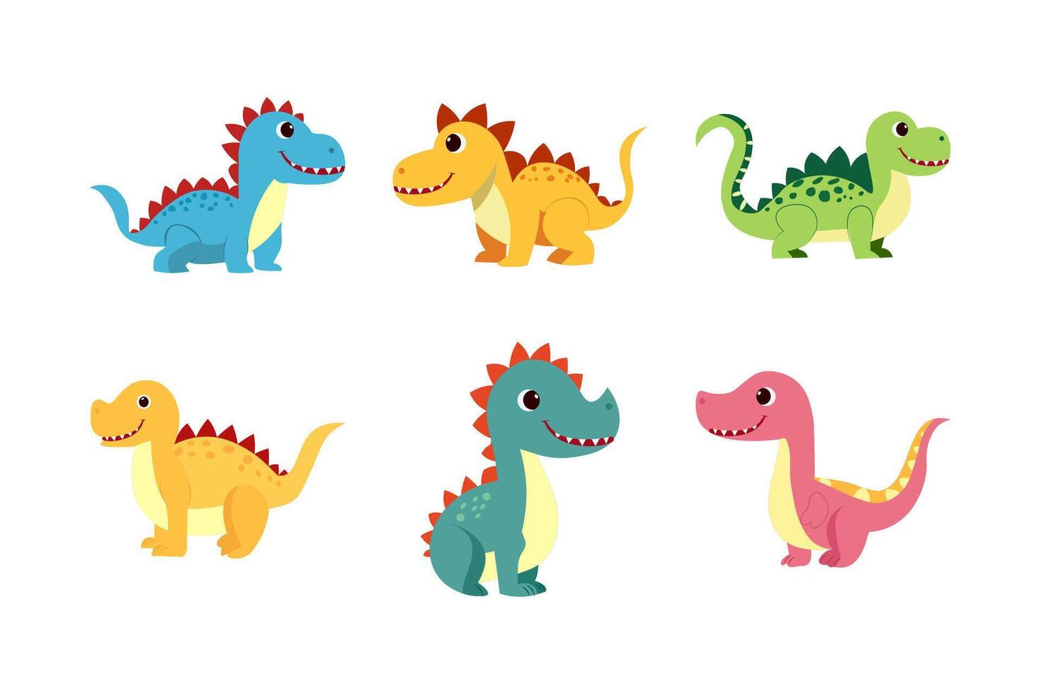 linda dino vector ilustración. dino gracioso personaje dibujos animados elemento diseño