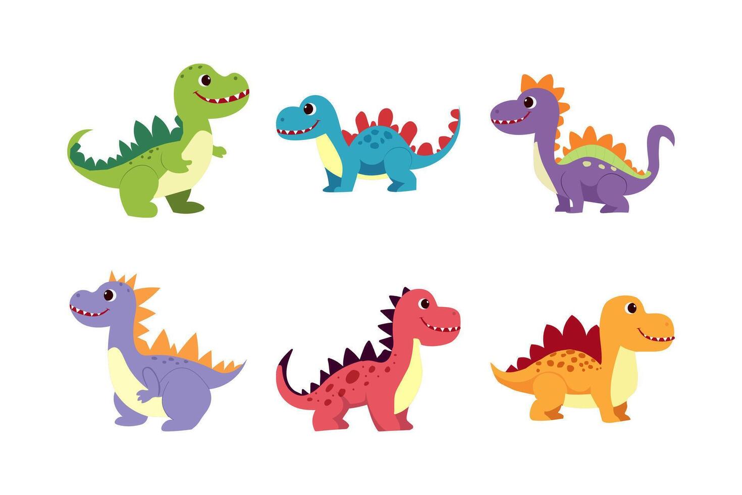 linda dino vector ilustración. dino gracioso personaje dibujos animados elemento diseño