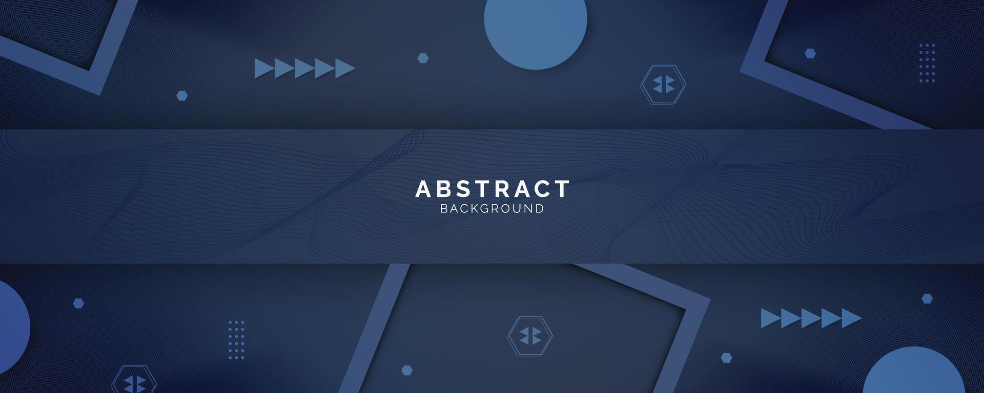 Futuristic dark blue abstract background with lines and shadow, geometric shape overlap layers, graphic pattern banner template design vector