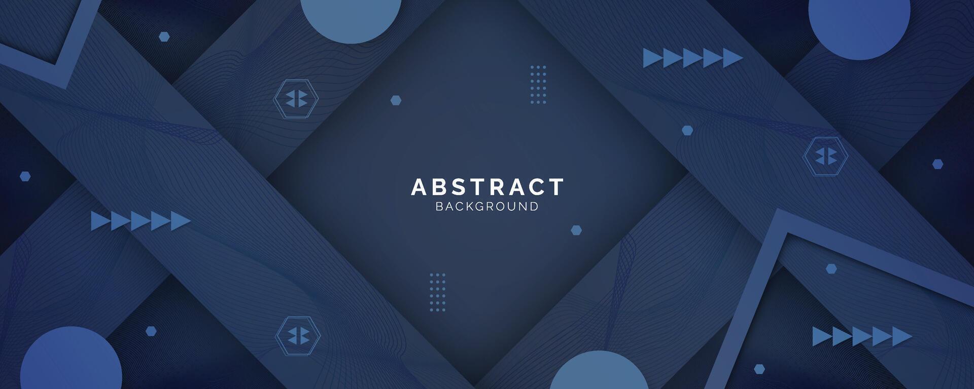 Futuristic dark blue abstract background with lines and shadow, geometric shape overlap layers, graphic pattern banner template design vector