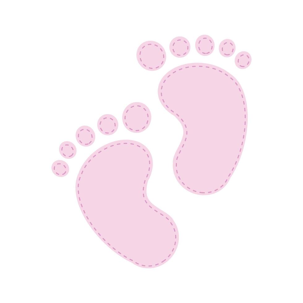 Pink Baby Foot Print Icon vector