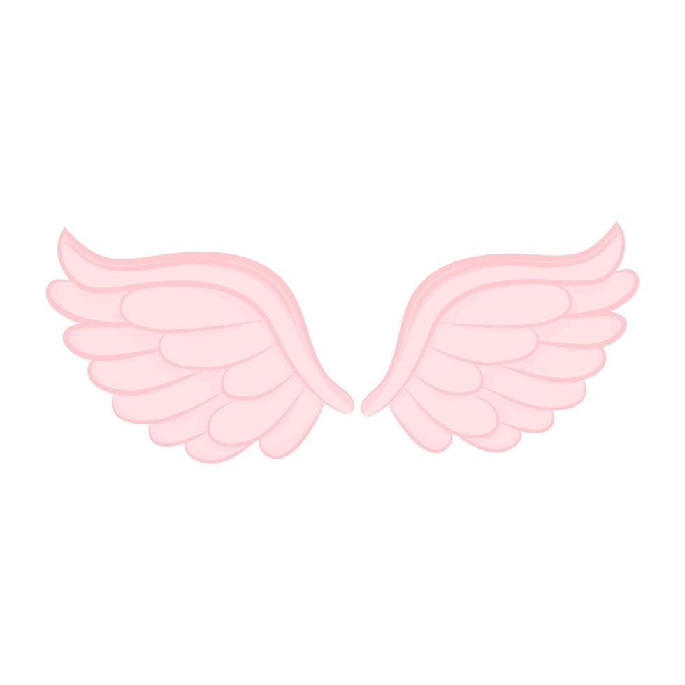 Pink Angel Wings Icon Vector Illustration