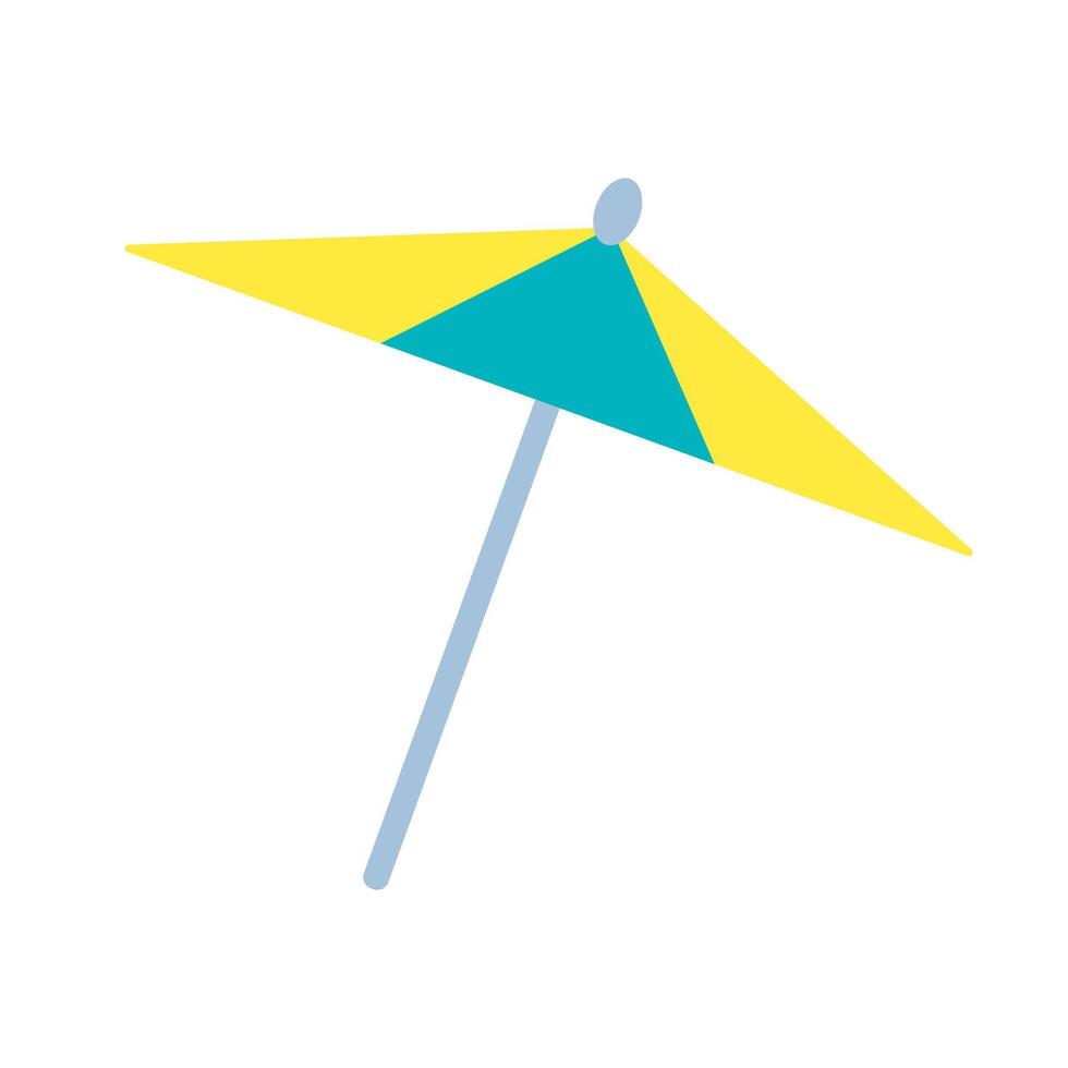 Blue Yellow Beach Umbrella Icon Vector Illustration