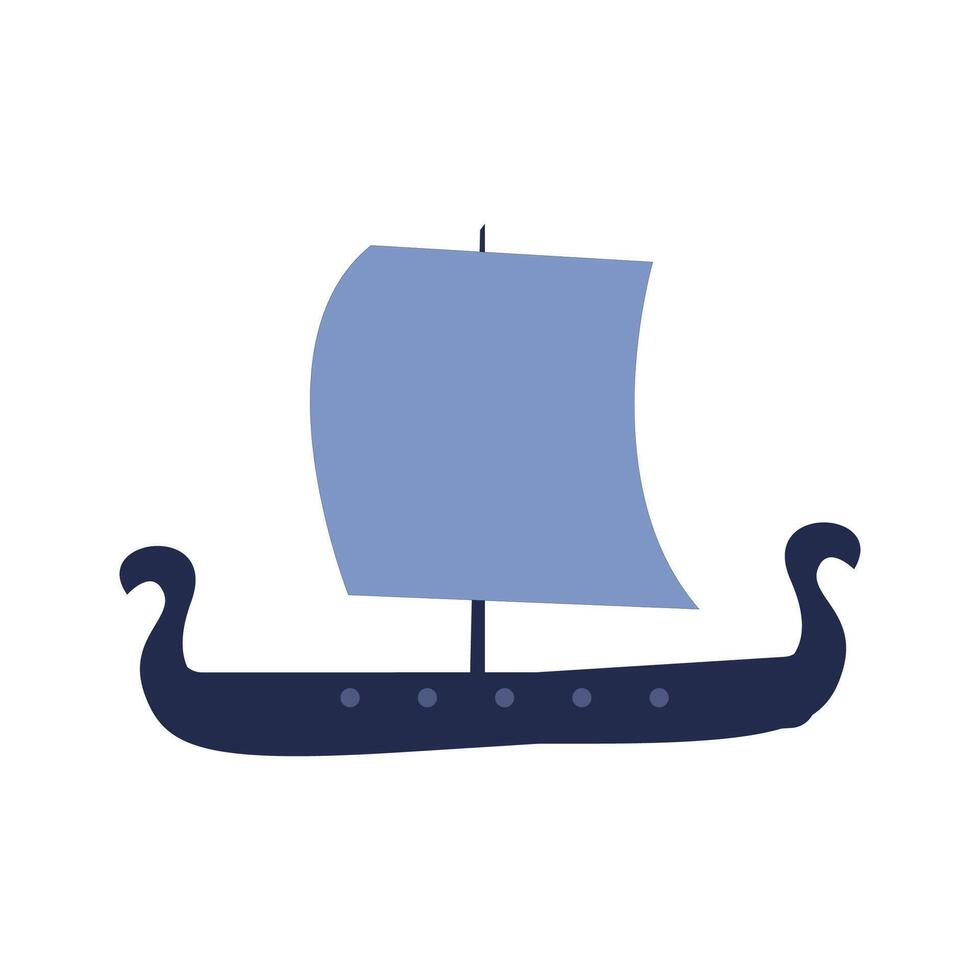 Viking Ship Icon Vector Illustration