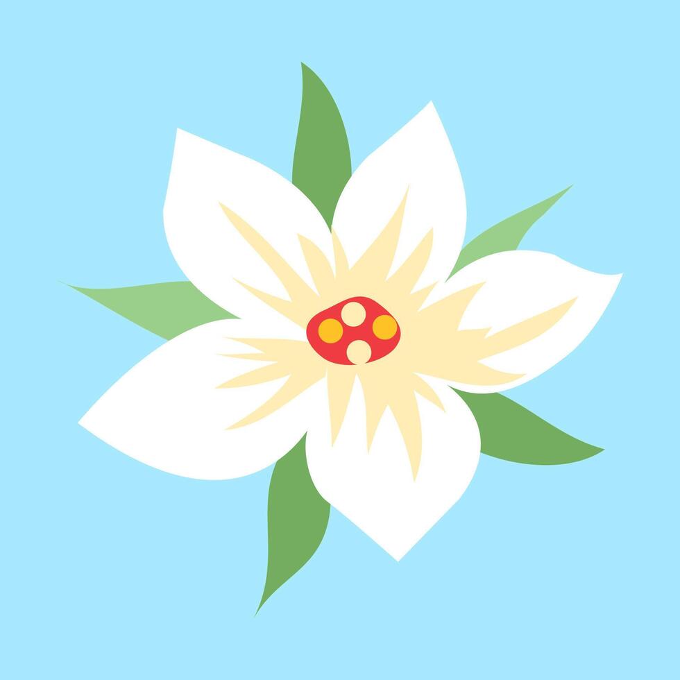 Abstract Daffodil Flower Icon Vector Illustration