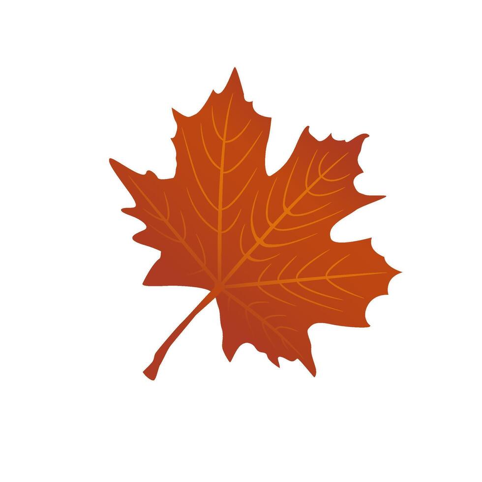 Brown Maple Leaf Icon Vector Illustration