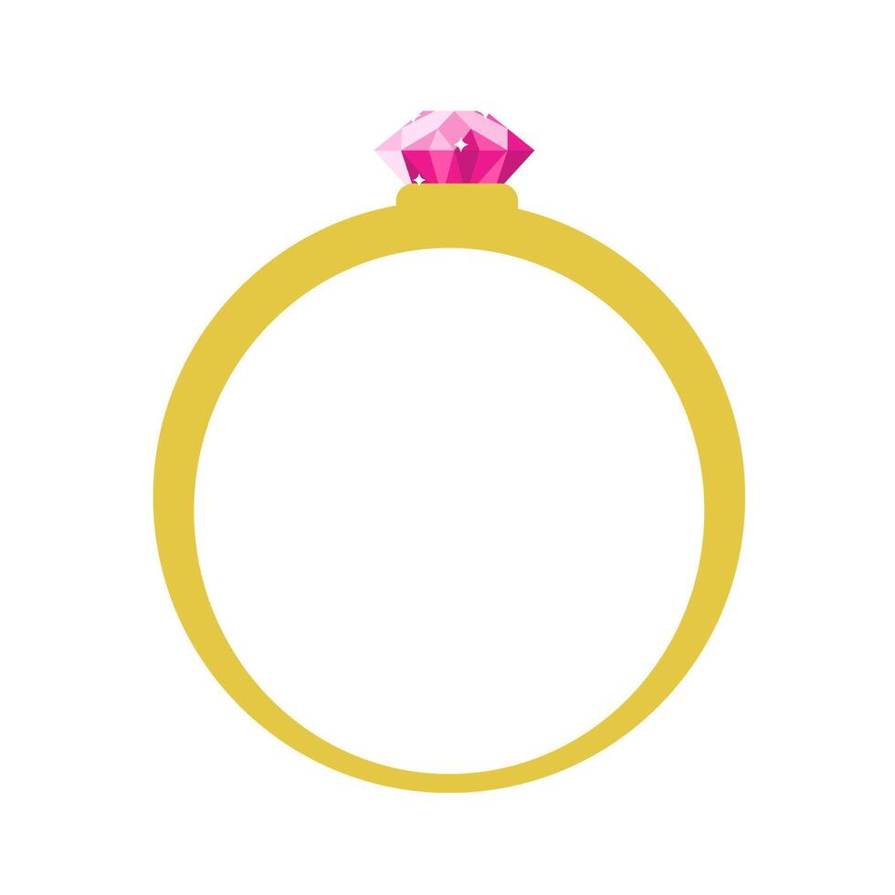 Boda oro anillo icono vector ilustración