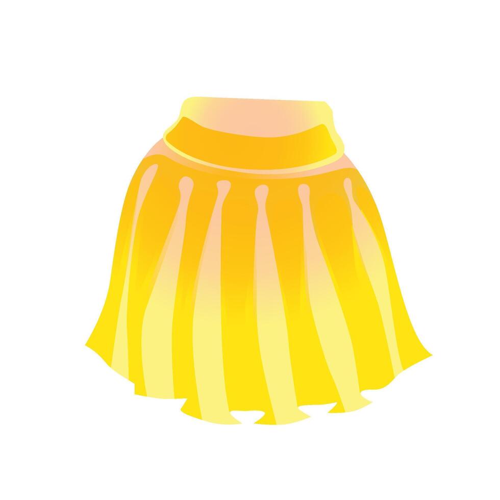 amarillo mini falda icono vector ilustración