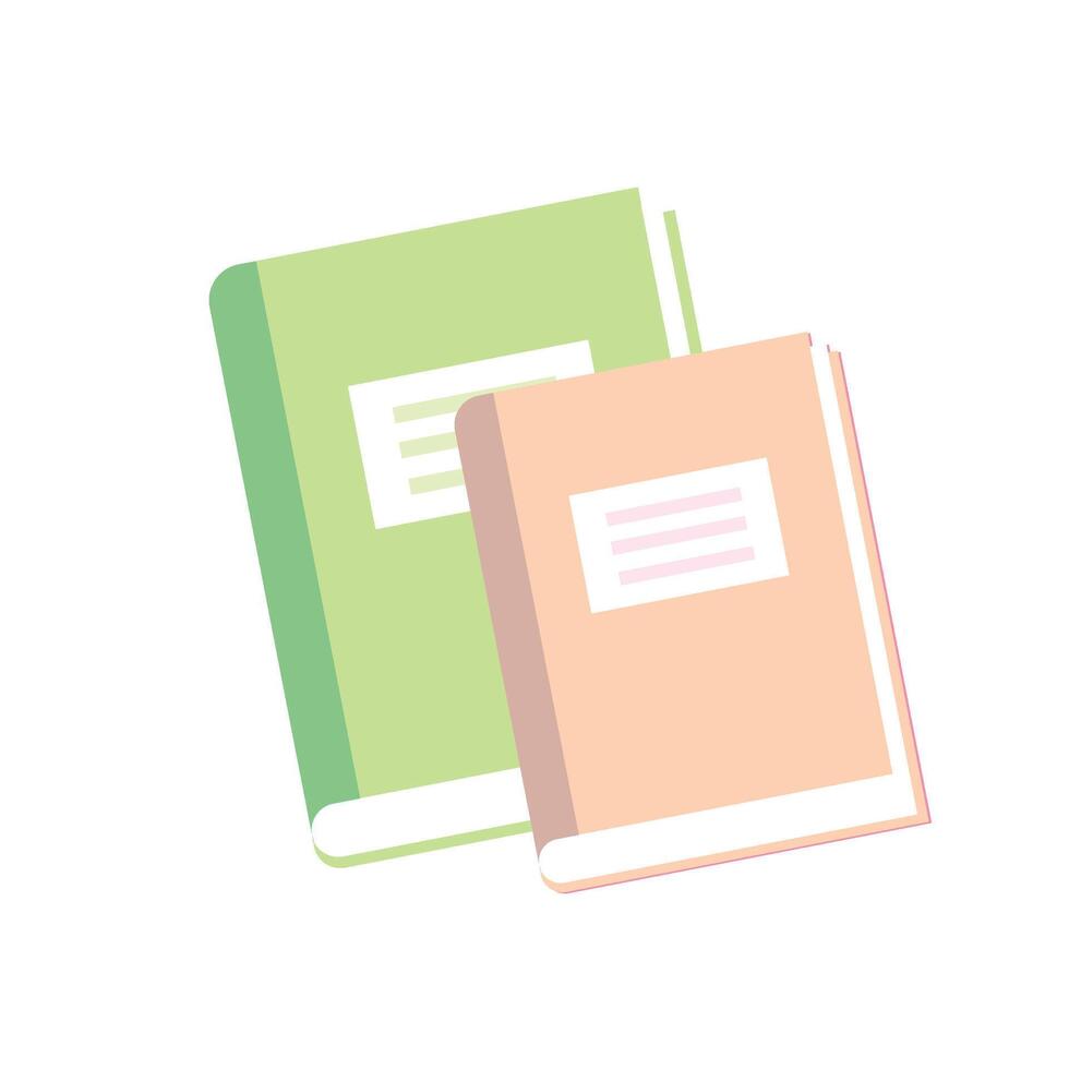 Two Colorful Log Book Stack Icon vector