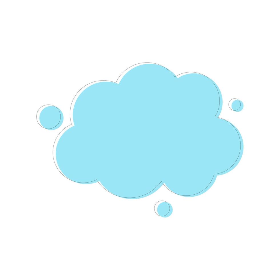Blue Cartoon Cloud Icon Vector Illustration