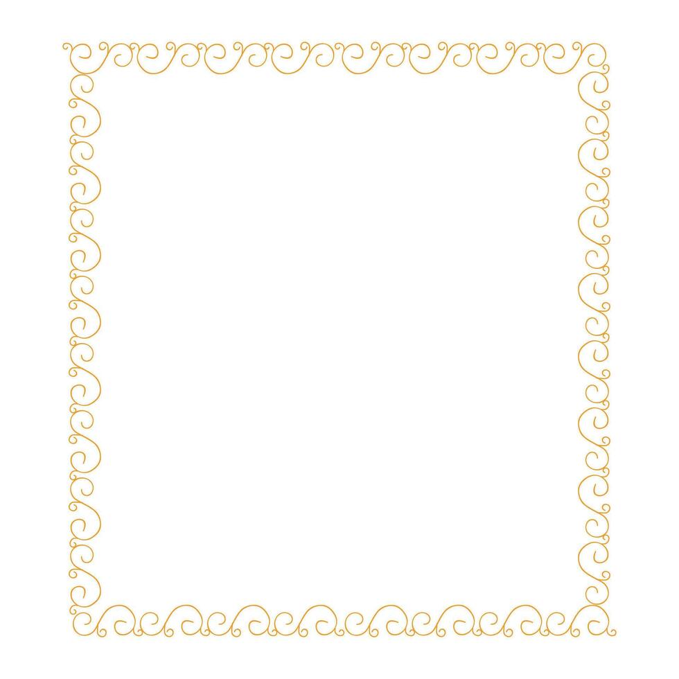 Golden Decorative Border Frame Vector Illustration