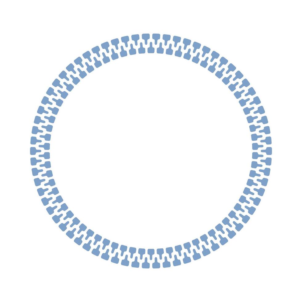 Blue Circle Zipper Icon Vector Illustration